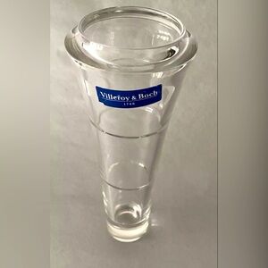 Villeroy & Boch Crystal Vase Clear Lead  Contemporary Modern  Vase Signed  1748